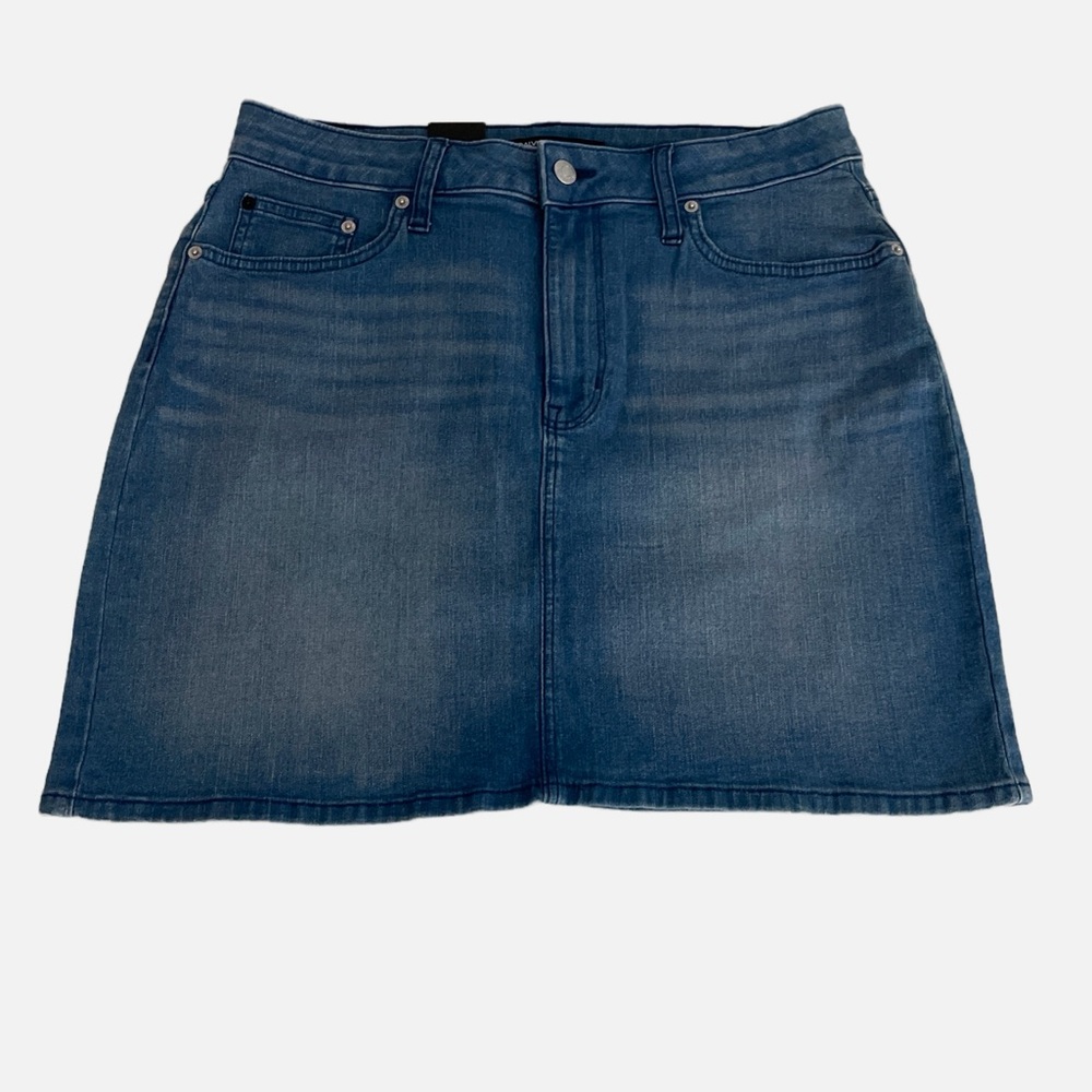 Calvin Klein Jeans Denim Mini Skirt Blue Faded Size 12 NWT